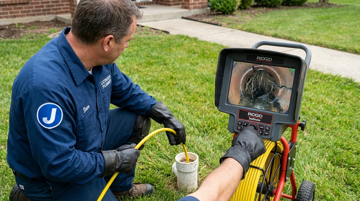 Sewer camera inspection being performed by Johns Plumbing LLC in Berlin